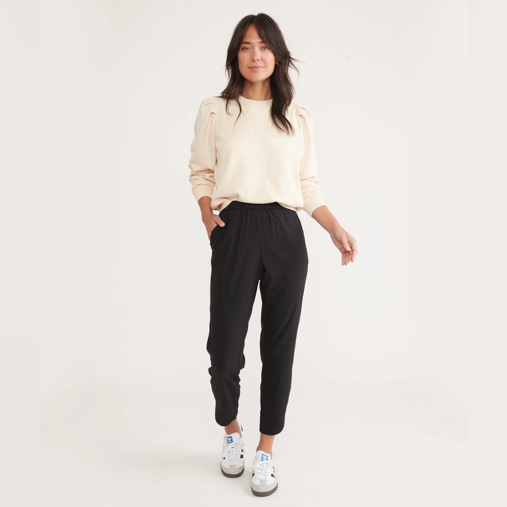 Marine Layer Black Allison Tulip Hem Pants